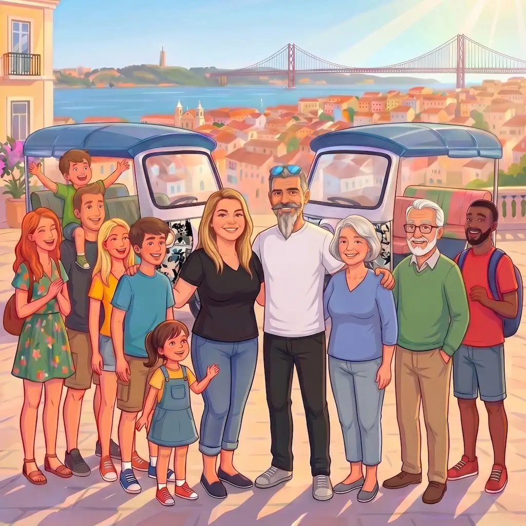 Illustration of Nicifeel Lisboa owners with happy guests